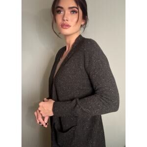 COS Cardigan Black Speckled Wool Blend Hipster Dad Vibes Sz Mens S Womens M/L